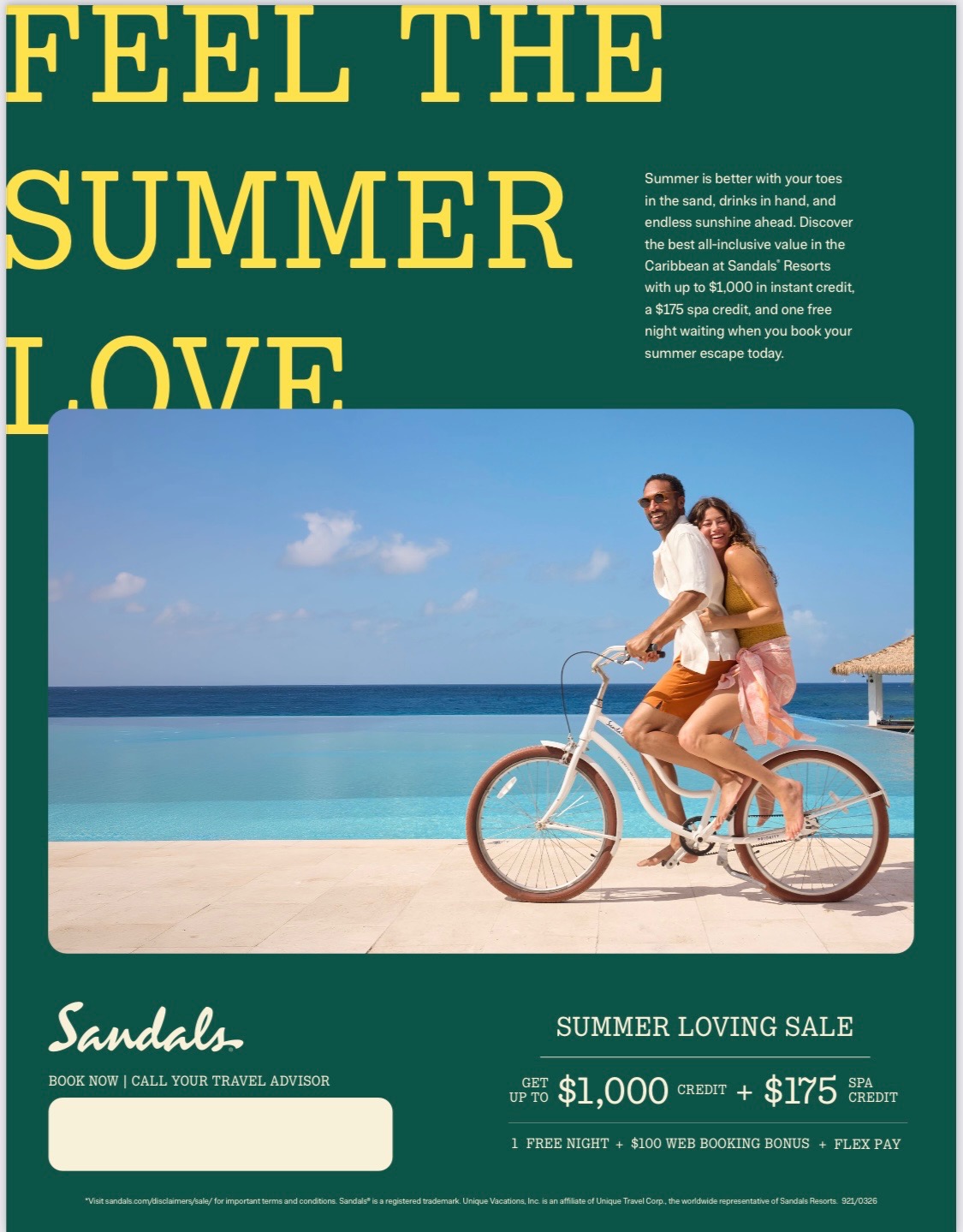 Sandals Summer Loving Sale resort offer
